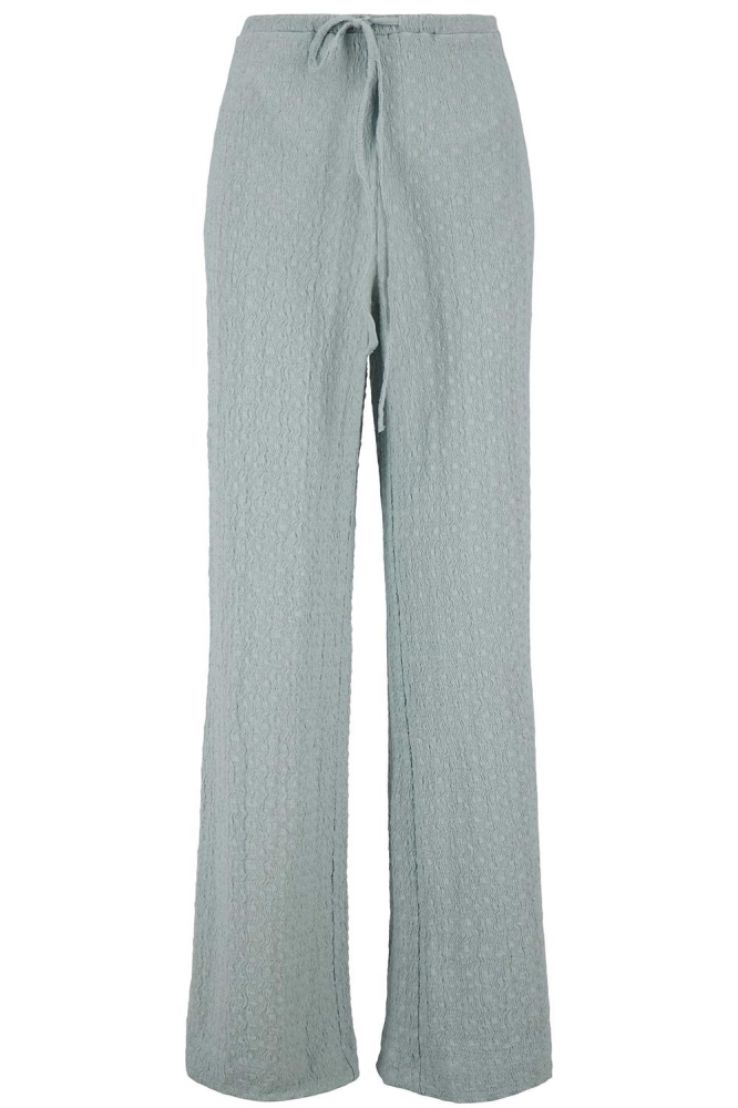 BROEK VAN CRINKLE STOF 0303-066 VERGRIJSD BLAUW